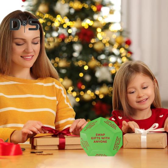 1/2Pcs Santa Swap Gift Exchange Dice 12 Different Sides Christmas Exchange Dice Game Party Supplies for Holiday Fun