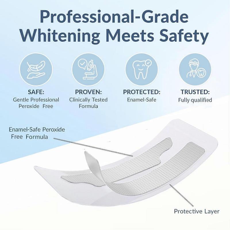 QimGo Zahnaufhellungsstreifen Gel Entfernt Plaque Flecken Reinigung Mundhygiene Aufhellung Zahnwerkzeuge Frischer Atem Aufhellen