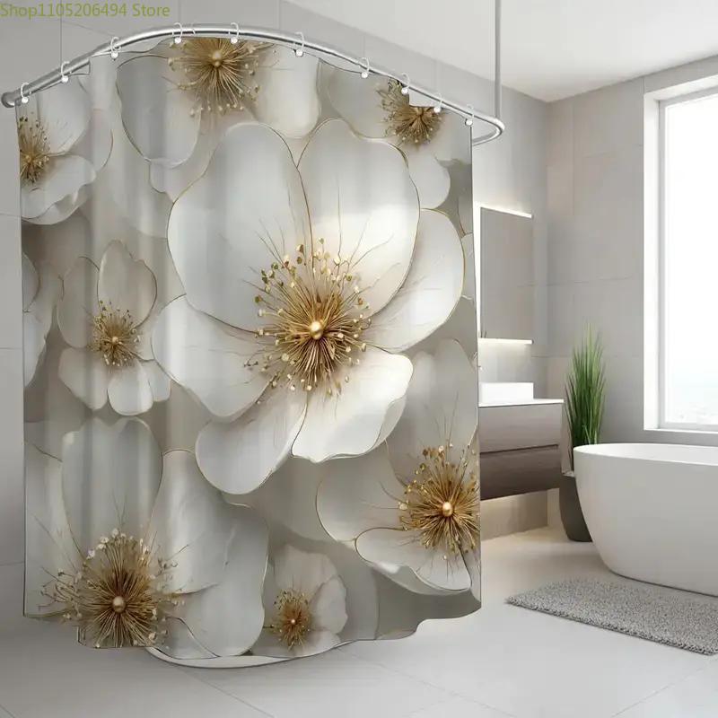Ein Badezimmer-Duschvorhang zur Feier von Hochzeitsjubiläen, Enthält 12 Haken, Maße 70,87*70,87 Zoll, Perfekt für Zuhause