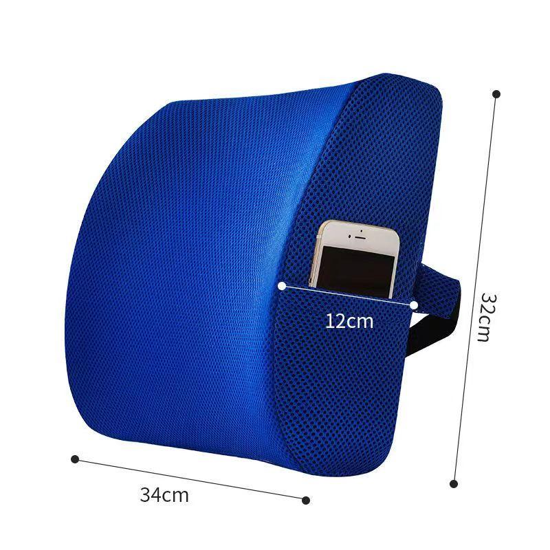 Lumbar Support Cushion Memory Foam Waist Pillow Auto Seat Back Cushion for Car Chair Home Office