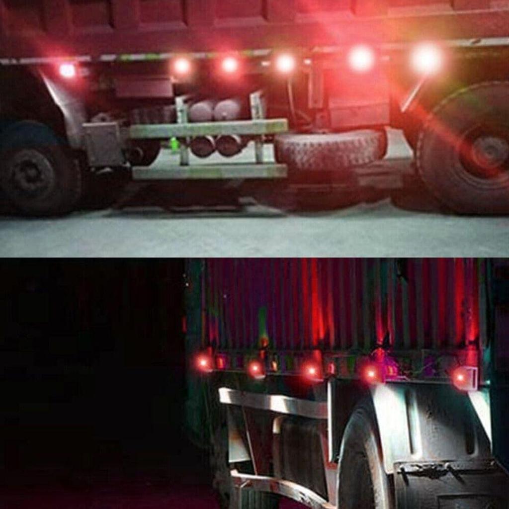 LED Marker Light Red 12V Trailer Clearance & Side Marker Light – Waterproof Front Rear Marker for Truck Van RV Motorcycle (4 Pack)