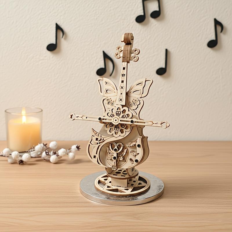 Decorative Logo Cello Model Kit - Handmade Wooden Cello DIY Display Item, No Electricity Required, No Moving Parts