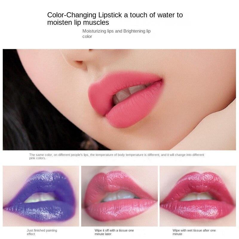 VIBELY Blue Siren Warm Sense Farbwechselnder Lippenstift, langanhaltend, wasserfest, warmer Lippenstift, blauer Perlmutt-Lippenstift