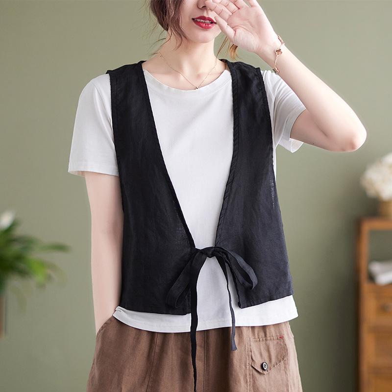 Linen Vest: Women's Retro Cotton Waistcoat with Loose Design, 2026 Style
