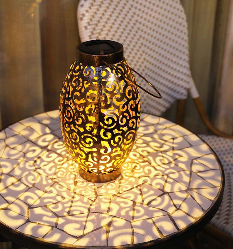 

LED Solar Lanterns Outdoor Hanging Decorative Night Light for Table Patio Courtyard Garden warm lightOval#0