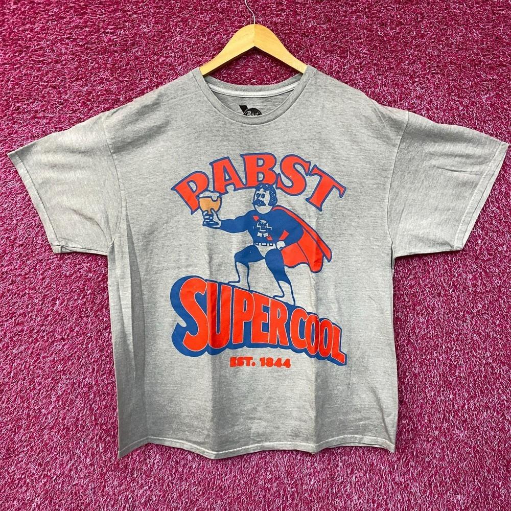

Pabst Blue Ribbon Supercool Man Retro TShirt M/L Unisex T-Shirt M
