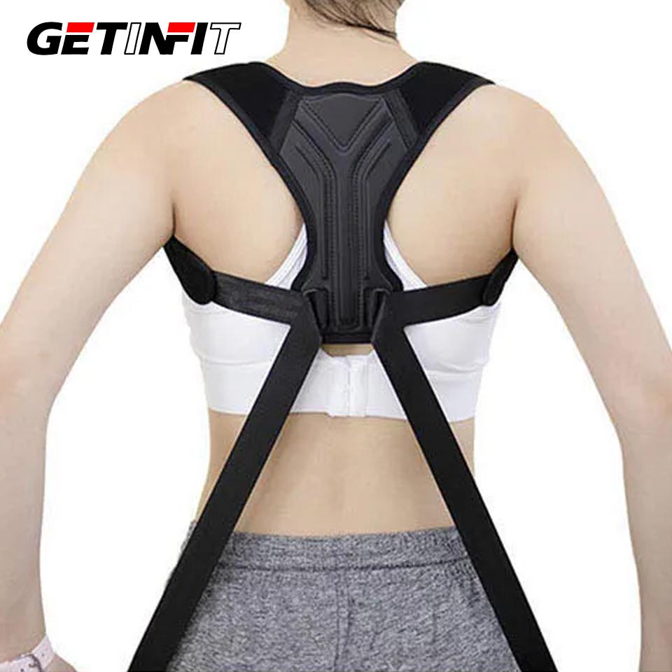 Getinfit Upper Back Brace Straightener Correction Upper Back Shoulder Back Pain Relief Trainer Neck Back Shoulder Pain Relief
