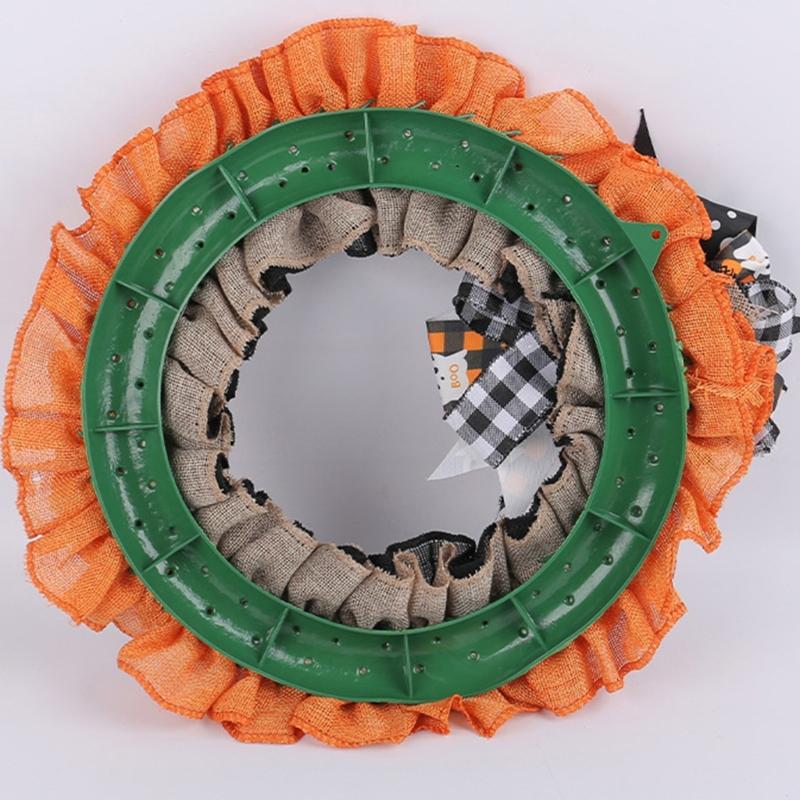 Halloween Holiday Wreath Hanging Ornaments Artificial Wreath for Front Door Farmhouses Garden Yard Halloween Decorations