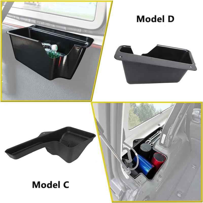 Rear Trunk Side Storage Box Organizer Tray Left Right for Jeep Wrangler JL 4-door 2018- Car Interior Accessories Black