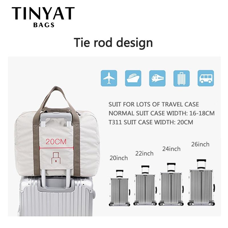 TINYAT Women Travel Bag Hard Fold Luggage Bag Clothing Business Bag Men Storage Bag Carry On Hanging Suitcase Light Garment Bag