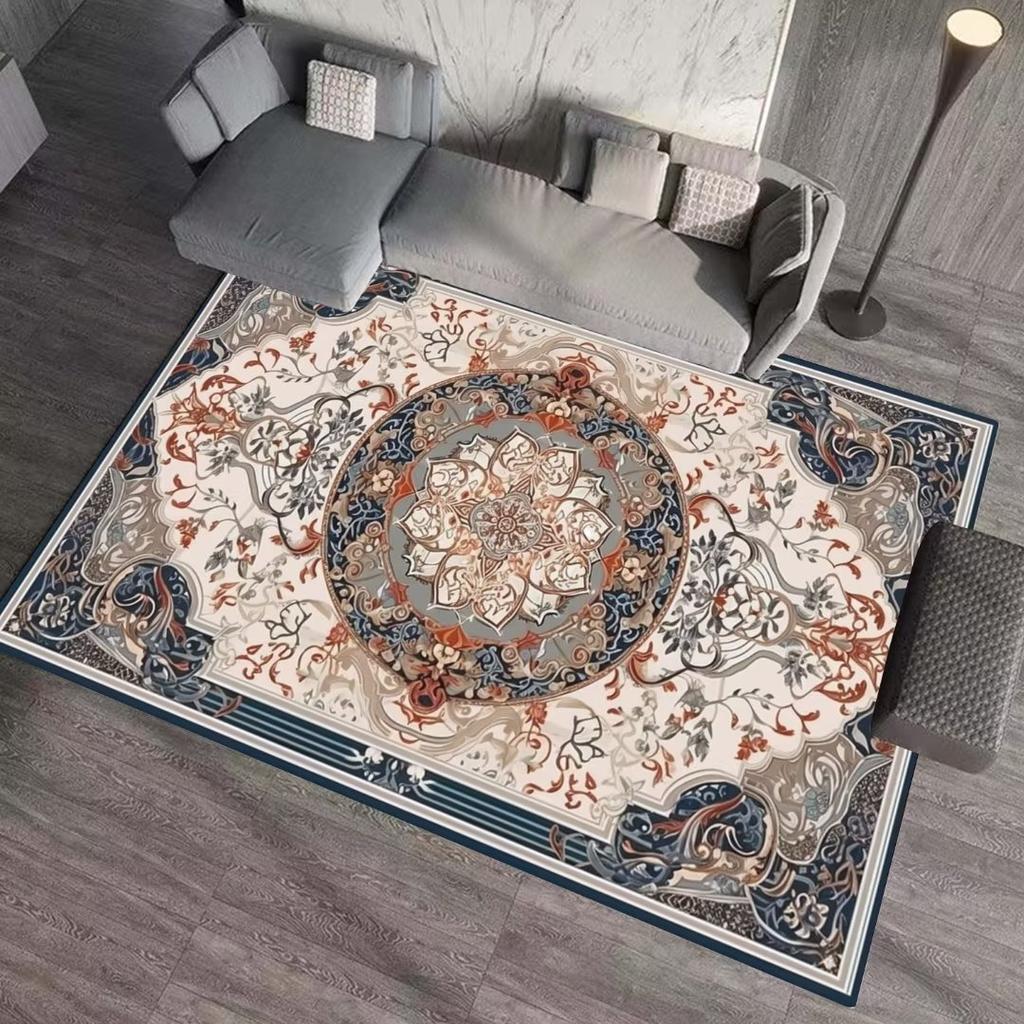 Luxury Marble Carpet Living Room European Style High-grade Non-slip Soft Large Rugs Bedroom Decoration Bedside Plush Floor Mats