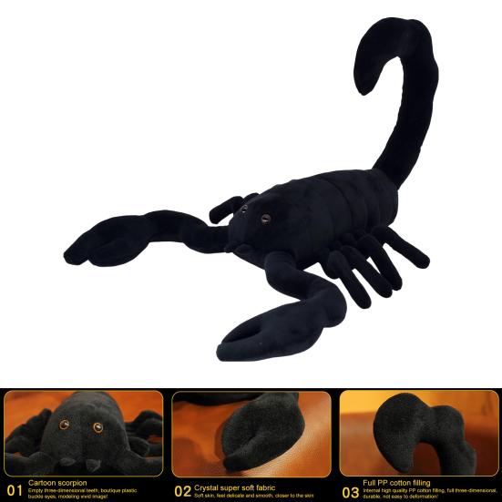 Scorpion Doll Plush Toy Lifelike Stuffed Animal Plushies for Halloween Pranks Realistic Design Kids Gift Home Decor