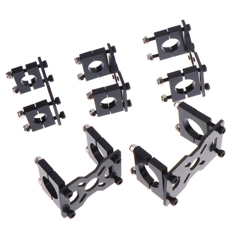 12/14/16/18/20/22/25/30mm 3k Carbon Fiber Motor Base Fixed Seat Mount Plate Pipe Clamp For RC Aircraft Model-TOY