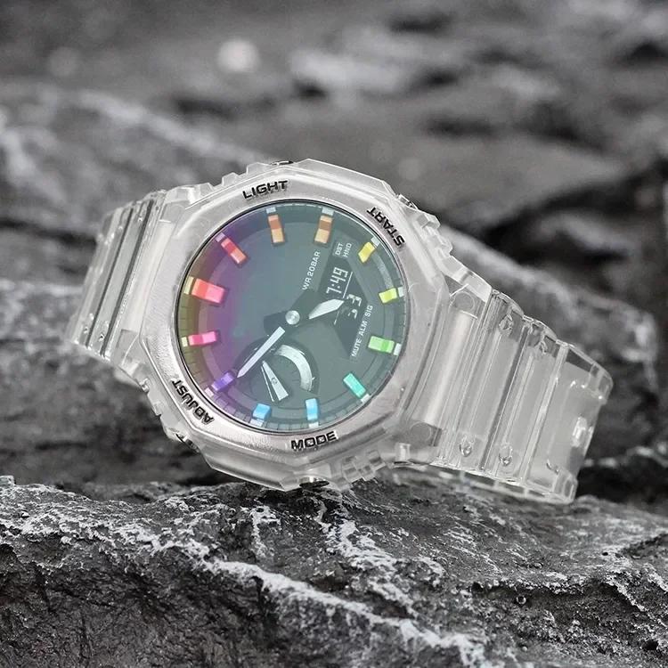 Casioak Rainbow Tempered Glass Screen Protector For G Shock GA2100 Watch Protective Film GA2110 GA110 GA100 Watch Anti-Scratch