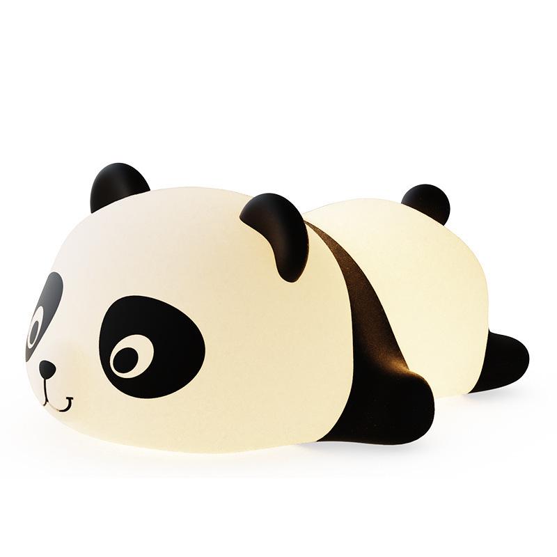 Adorable Rechargeable Silicone Puppy Night Light - Tap-Activated LED Bedside Lamp with Feeding Mode