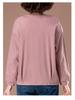 Midlife Mom's Plus Size Long-Sleeve Cotton Shirt - Loose Fit, Slimming, Versatile for Spring/Autumn