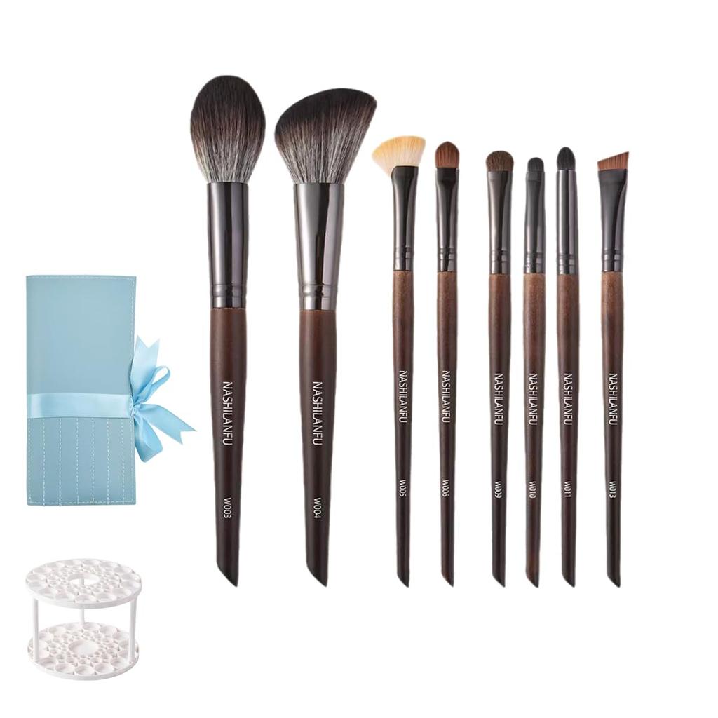 ALLEVG Makeup Brush Set of featuring goat hair Gentle on the with wooden Suitable for beginners and sensitive and Made with goat A popular gift for