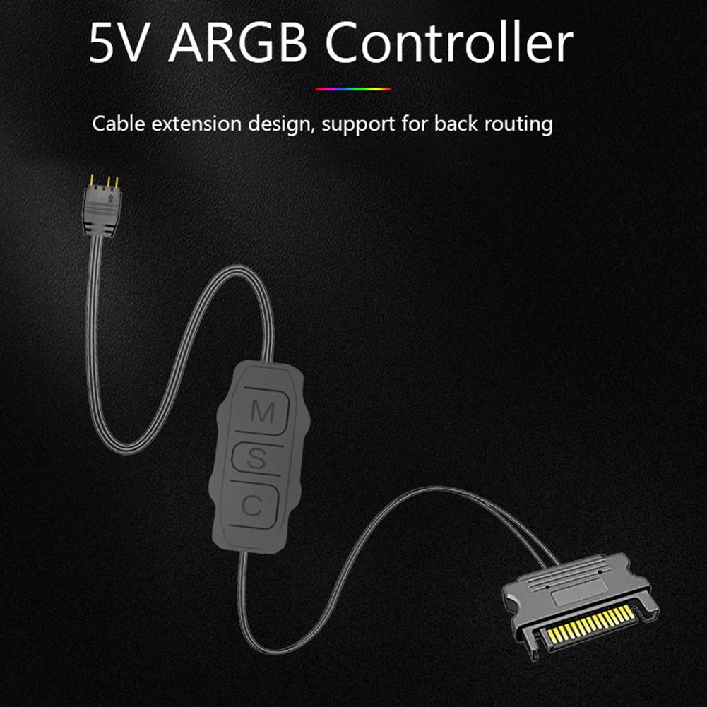ARGB 5V 3PIN To SATA Interface Extension Cable RGB Sync Controller Cable for PC Fan Light Strip