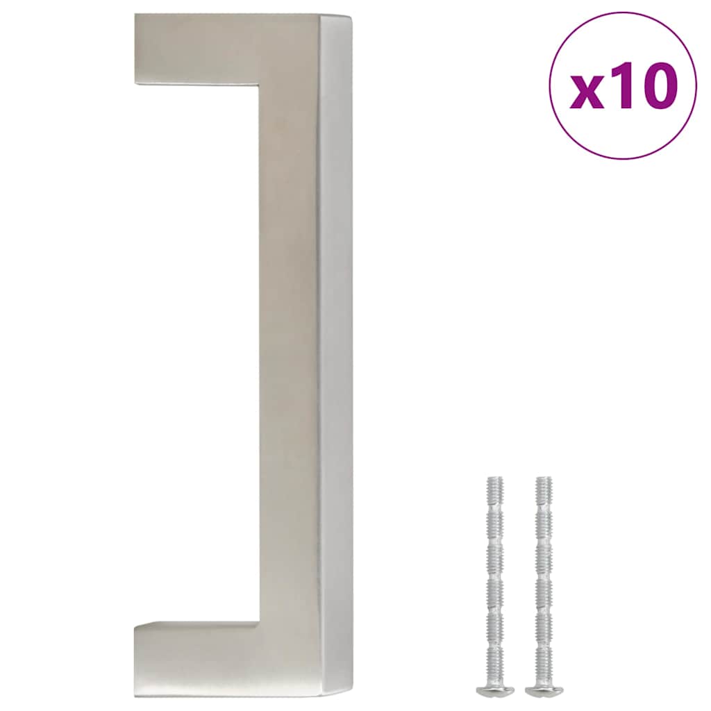 Furniture Handles 10 Pcs Silver 96 Mm Stainless Steel