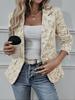 Casual Women's Spring/Autumn Retro Lily Jacquard Slim Fit Short Jacket