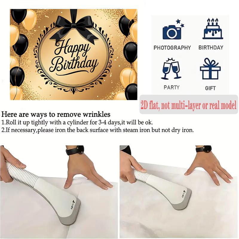 Black Photography Birthday Backdrop 1pc - Photo Booth Props