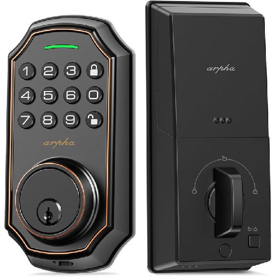 ARPHA Smart Lock- WiFi Keypad Deadbolt Lock D180W (Black-No WiFi) Black-No WiFi