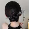 5pcs Chinese Hairpins Black Rose Butterfly Decorations Hair Needles for Daily Holiday Wear Long Skirts Qipao Elegant Accessories