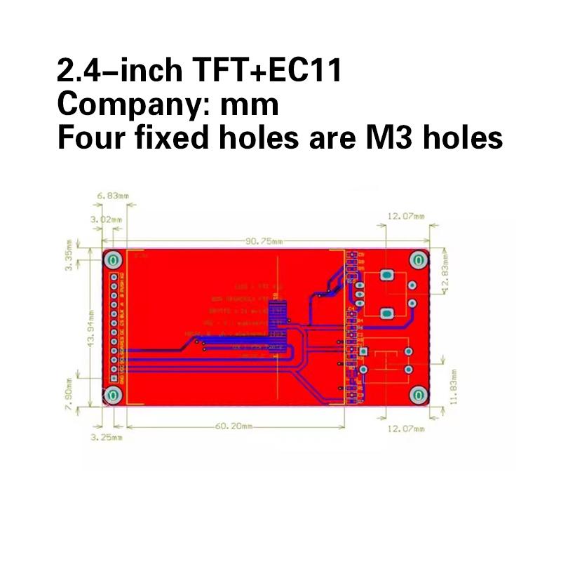 1.8-Inch 2.4-Inch Tft Display Screen With Ec11 Rotary Encoder Combination Module Spi Interface Lcd Display Screen For Arduino