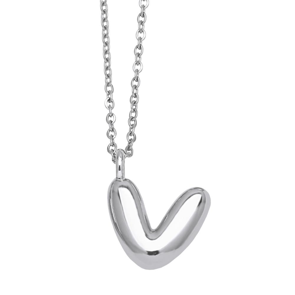 Creative Copper Color Chunky Balloon Bubble Initial Letter Pendant Choker Necklaces for Women Custom Personalized Jewelry