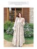 Elegant French Chic Floral Long Dress - Romantic Spring Style with Large Hem