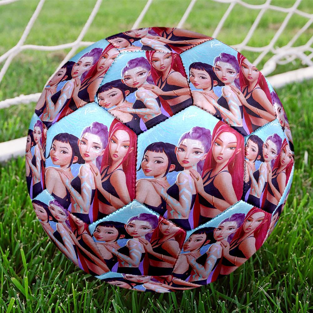 KPop Demon Hunters Print Size 5 Soccer Ball, Standard Match Football for Sports Game and Team Practice, Ideal Gift for Soccer Fans