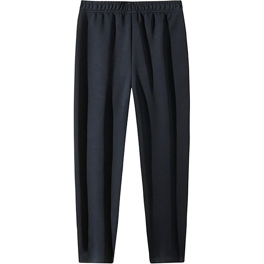 Anta Comfortable Casual Simple Straight Leg Knitted Sports Pants Women Bottoms Basic-Black 162447318S-1