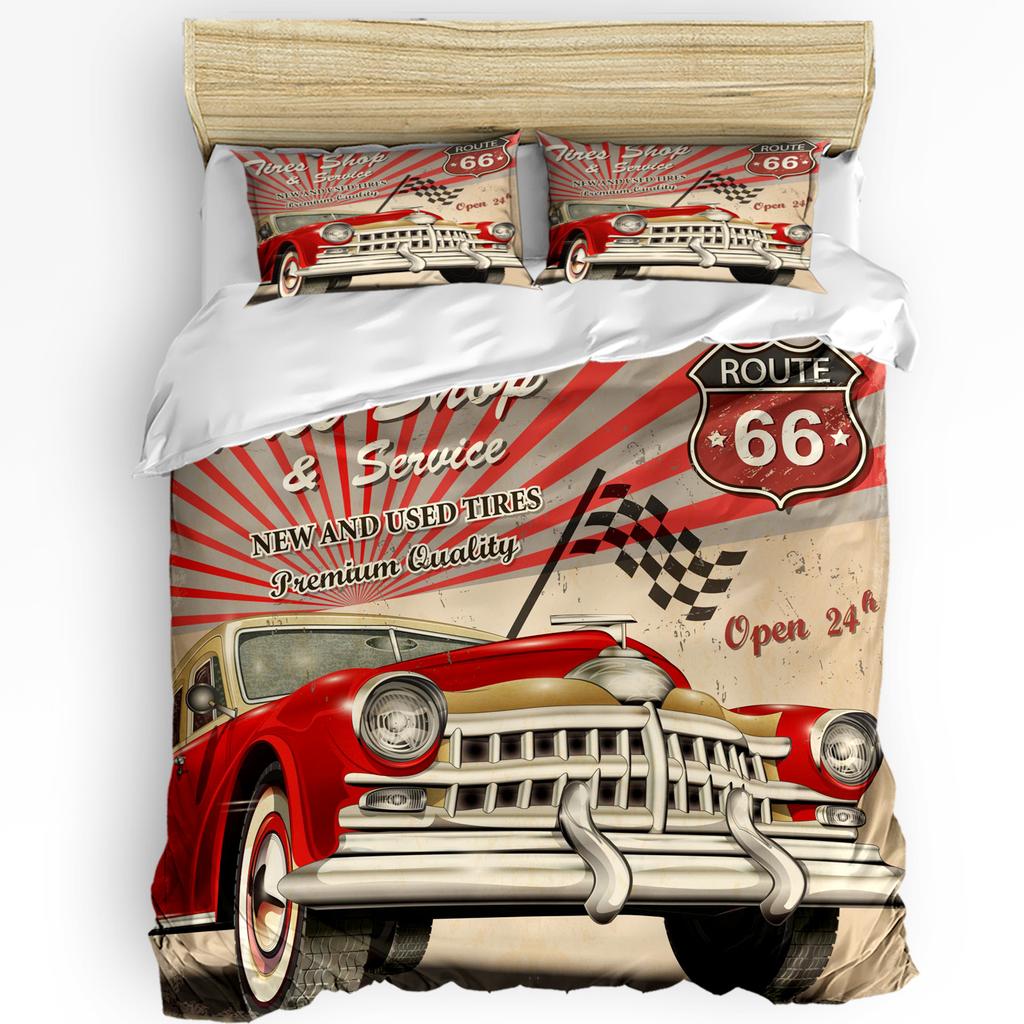 Excavator Car Vehicle Road Sign 3pcs Bedding Set For Bedroom Double Bed Home Textile Duvet Cover Quilt Cover Pillowcase