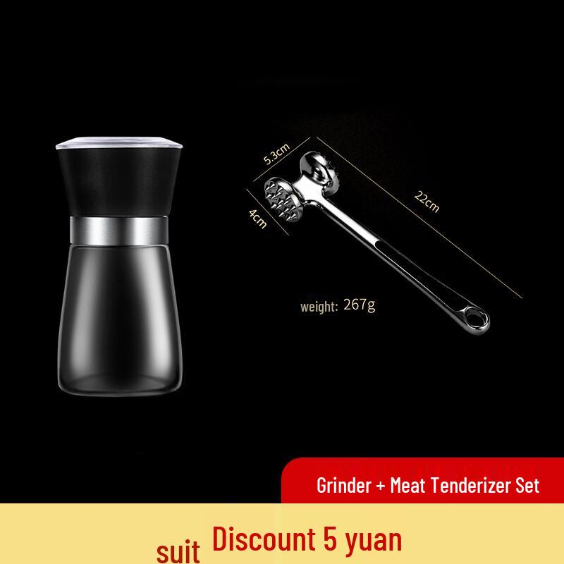 

Zhaoran Manual Pepper Grinder & Meat Tenderizer Set
