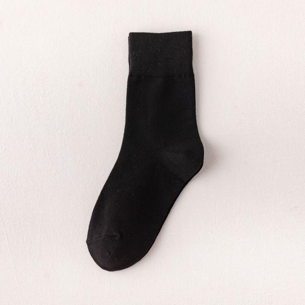 Black And White Socks Women'S Autumn And Winter Tube Socks Japanese Solid Color Calf Socks Cotton Korean Version Knee Socks Zhuji Socks Wome