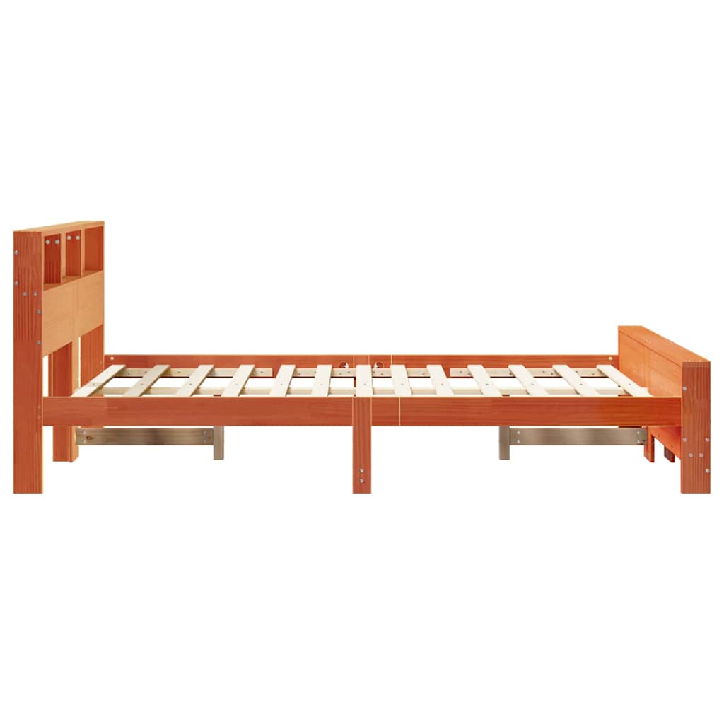 Bed Frame with Headboard Wax Brown 140 X 200 Cm Engineered Wood