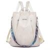 Schoolbag Women's Casual Soft Leather Backpack Anti-theft Backpack Splicing Pattern Large Capacity Shoulder Bag Shopping Commuter Small Backpack