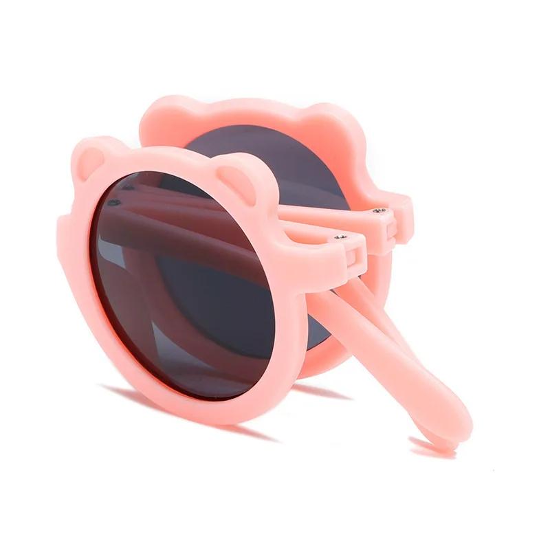 New Folding Childrens Bear Sunglasses Cute UV Protection Glasses for Boys Girls Baby Sunshade Gafas De Sol Mujer