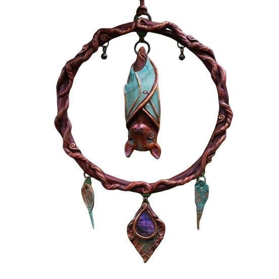 Handcrafted Moth Hanging Decoration Metal Elf Wall Hanging Sculpture Nature Inspired Artistic Pendant for Home Door Window Decor