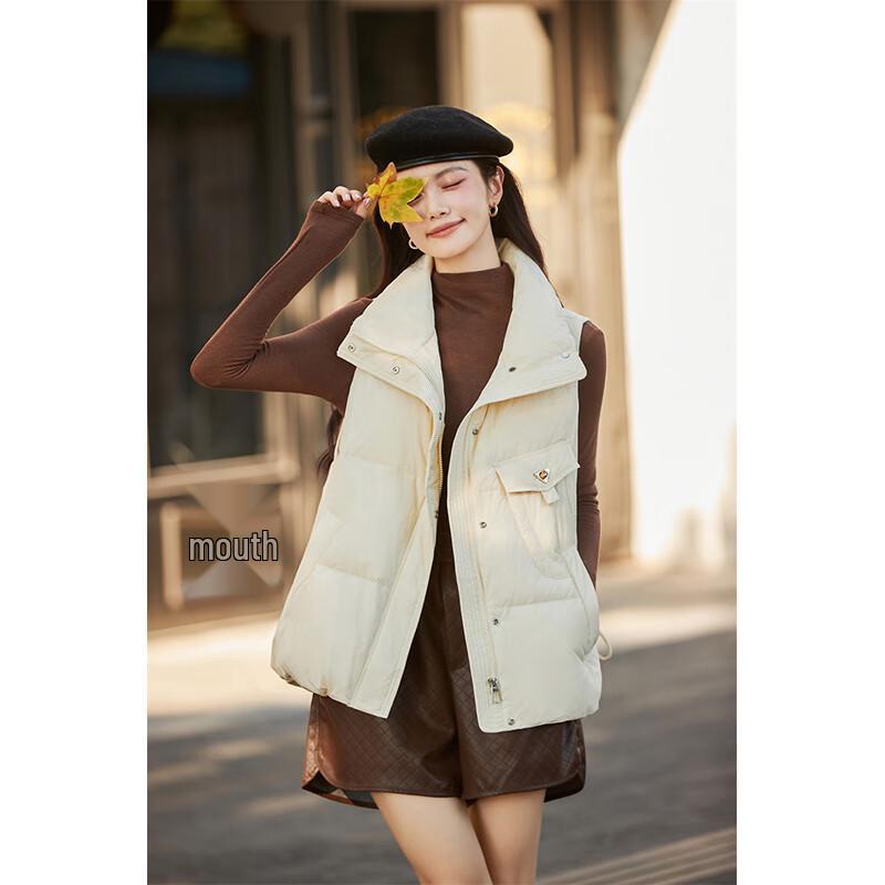 Fengxun Women's Korean Style Lightweight Duck Down Vest