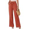 2026 New Bohemian Style High-Waisted Solid Color Wide-Leg Pants for Summer Beach Vacation Casual Wear