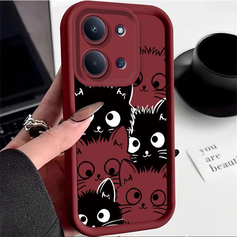 Etui Na Telefon Dla Redmi 15C 4G Redmi15C 15 C 4G 2025 Redmi 15 4G 5G Etui Miękki Silikon Osłona Ochronna Kreskówkowy Uroczy Kot Wzór