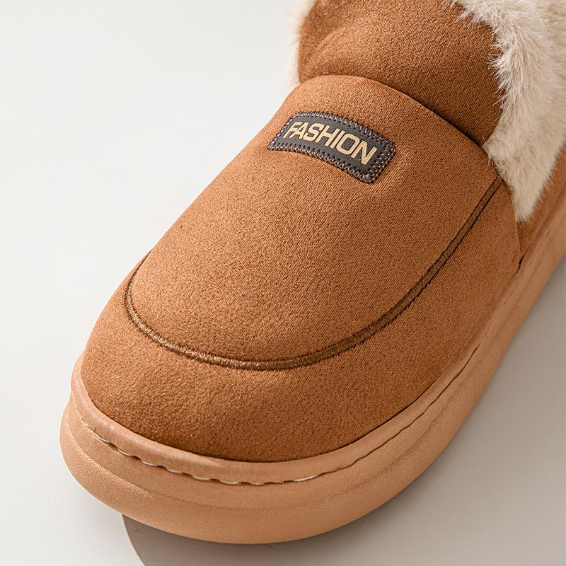 Fashion Litfun Plush Lining Slippers For Women Men Platform Soft Sole Indoor Slides Non-slip Fluffy Cozy Warm Outdoor Women's Slippers