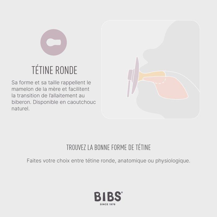 Sucette bébé - BIBS - DeLux - Embout rond - Pack de 2 - Silicone - Taille unique Ivory Sage