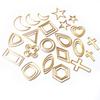 20pcs Moon Star Drop Heart Small Charms Gold Stainless Steel Pendant Open Bezels Hollow Frame Mold Bezel DIY Jewelry Making