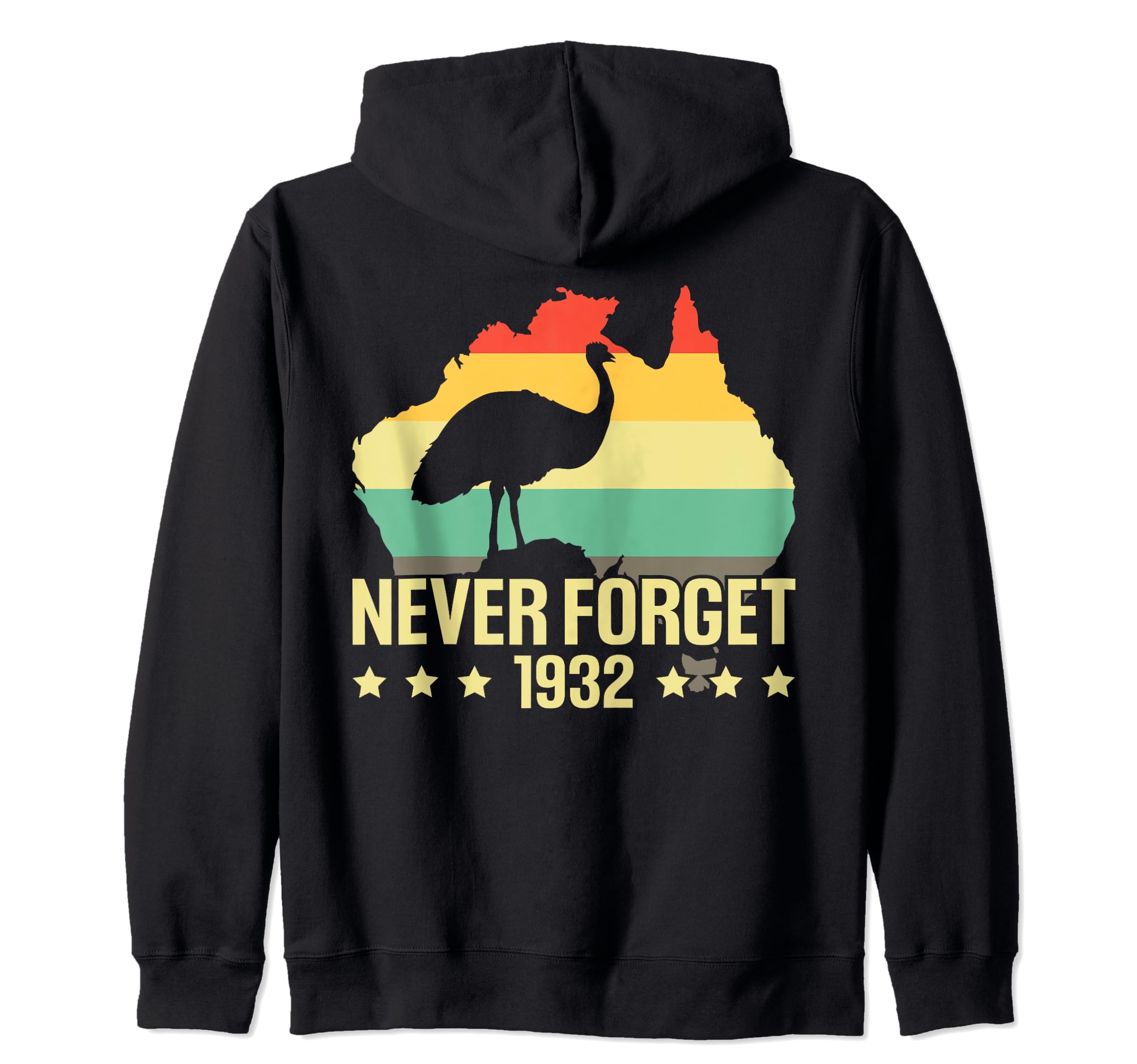 

Never Forget 1932 Emu War Australia Ostrich Zip Hoodie