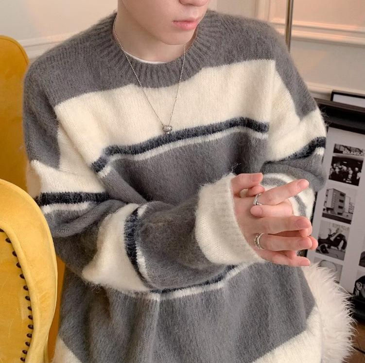 Men s Stylish Thick Knit Sweater - Casual Korean & American Winter Style XL