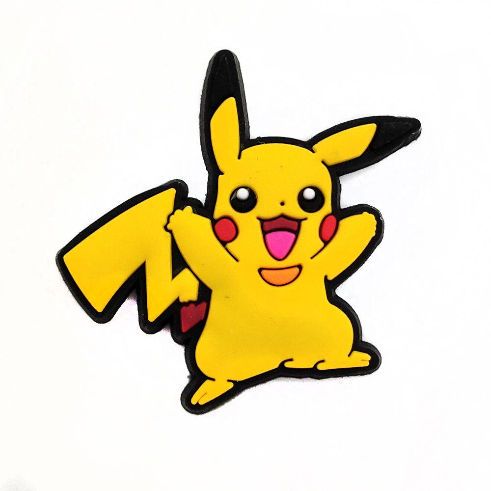 Cartoon Pokemon Pikachu Clogs mit Blumenschnallen - Weiche Gummi-Schuhaccessoires