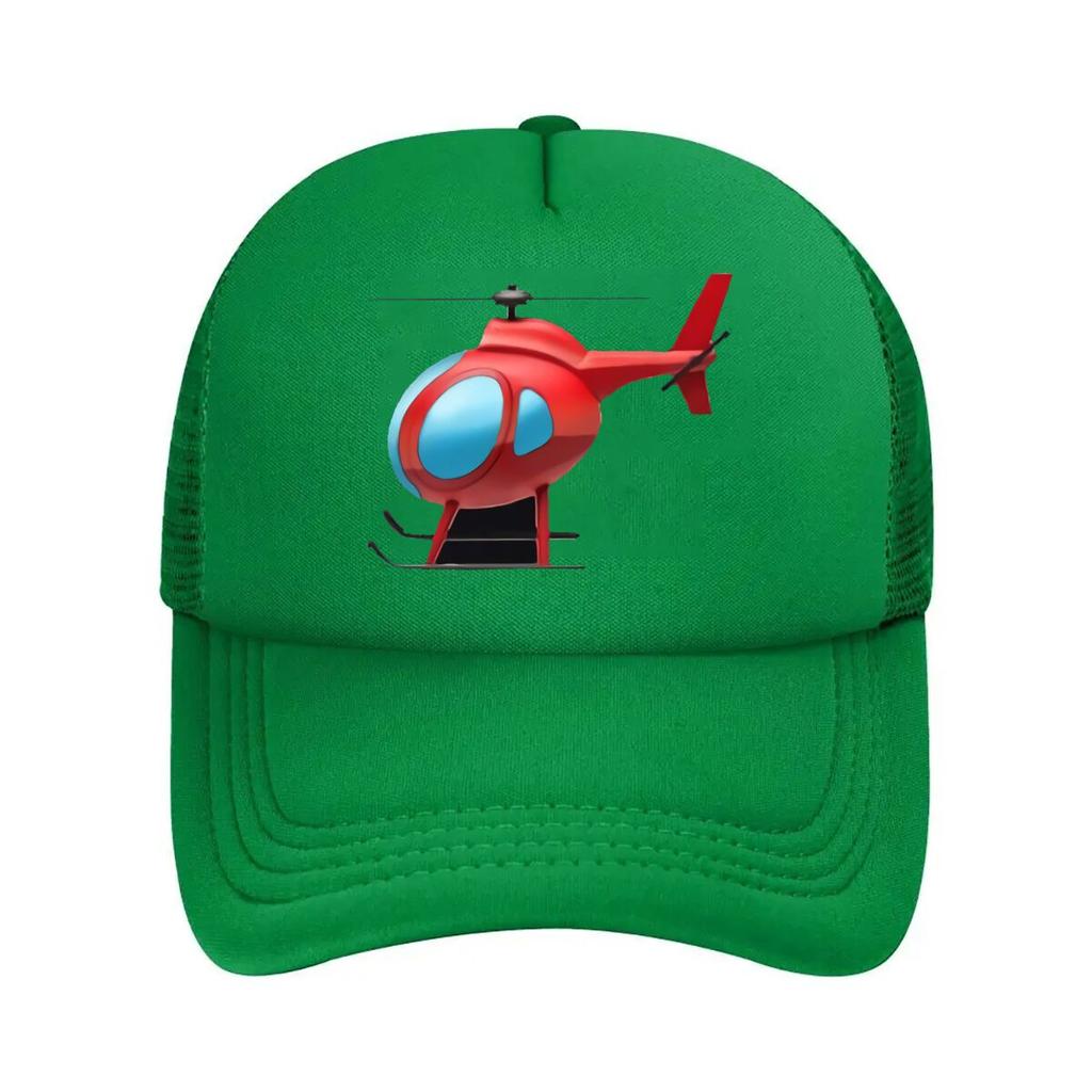 Red Toy Helicopter Graphic Mesh Baseball Cap Casual Hat Outdoor For Womens Unisex FeUnisex