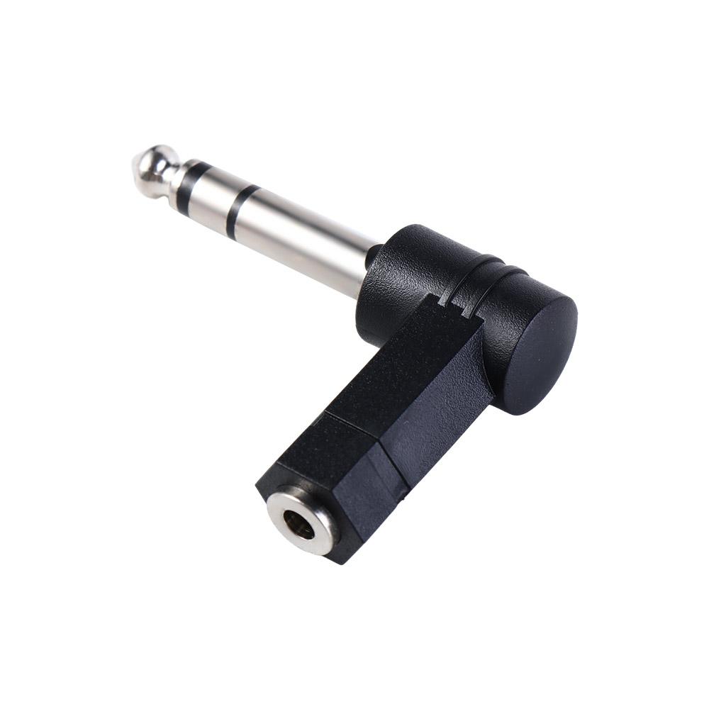 

Mono Jack Stereo Speaker 90 Degree Right Angle 6.35mm to 3.5mm Adapter 3.5mm TRS Connector Audio Adapter Plug Male to Female чорний